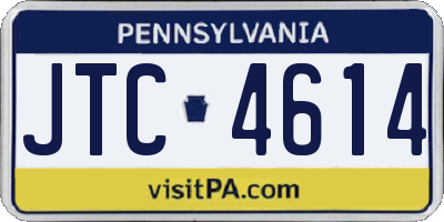 PA license plate JTC4614