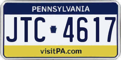 PA license plate JTC4617