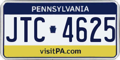 PA license plate JTC4625