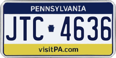 PA license plate JTC4636