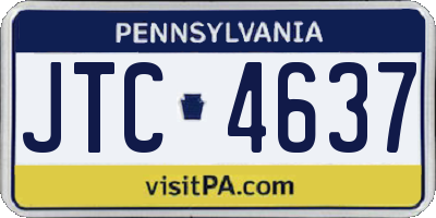 PA license plate JTC4637