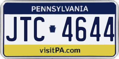 PA license plate JTC4644