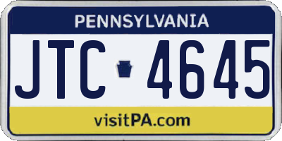 PA license plate JTC4645