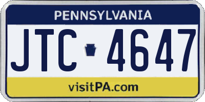 PA license plate JTC4647