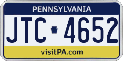 PA license plate JTC4652