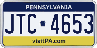 PA license plate JTC4653