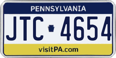 PA license plate JTC4654