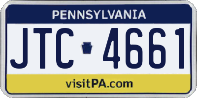 PA license plate JTC4661