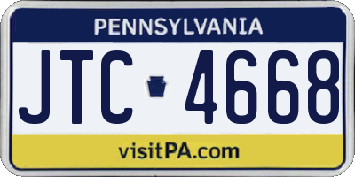 PA license plate JTC4668