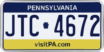 PA license plate JTC4672
