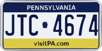 PA license plate JTC4674
