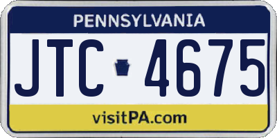 PA license plate JTC4675