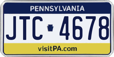 PA license plate JTC4678