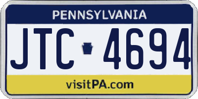 PA license plate JTC4694
