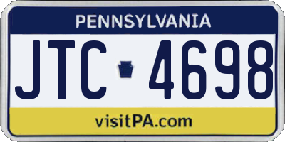 PA license plate JTC4698