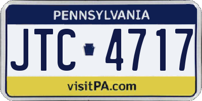 PA license plate JTC4717