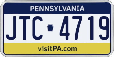 PA license plate JTC4719