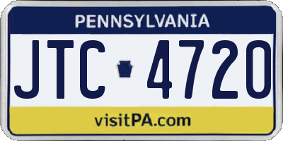 PA license plate JTC4720