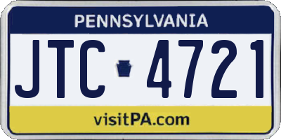 PA license plate JTC4721