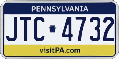 PA license plate JTC4732