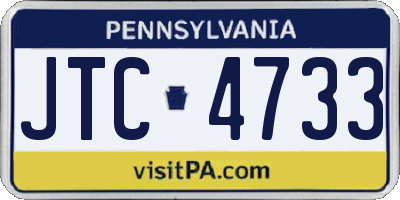 PA license plate JTC4733