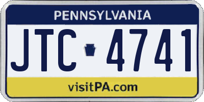 PA license plate JTC4741