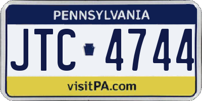 PA license plate JTC4744