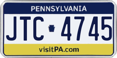 PA license plate JTC4745