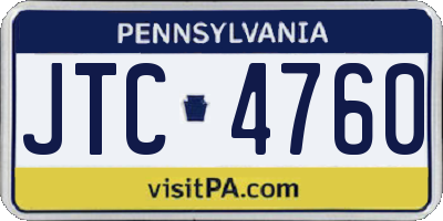 PA license plate JTC4760