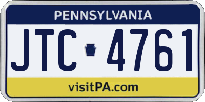 PA license plate JTC4761