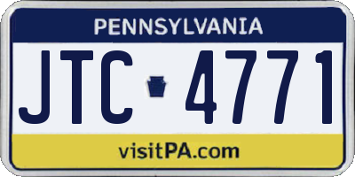 PA license plate JTC4771
