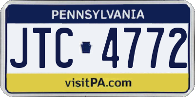 PA license plate JTC4772