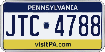 PA license plate JTC4788