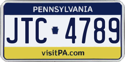PA license plate JTC4789