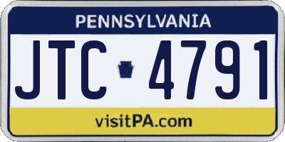PA license plate JTC4791