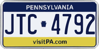 PA license plate JTC4792