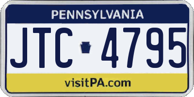 PA license plate JTC4795
