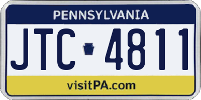 PA license plate JTC4811