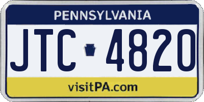 PA license plate JTC4820