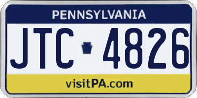 PA license plate JTC4826