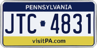 PA license plate JTC4831