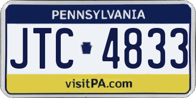 PA license plate JTC4833