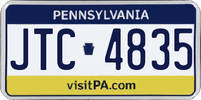 PA license plate JTC4835