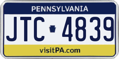 PA license plate JTC4839