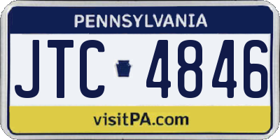 PA license plate JTC4846