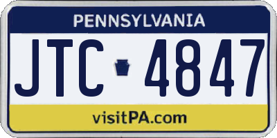 PA license plate JTC4847