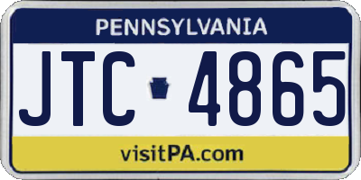 PA license plate JTC4865