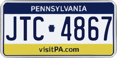 PA license plate JTC4867