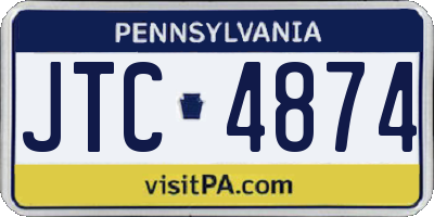PA license plate JTC4874