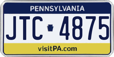 PA license plate JTC4875
